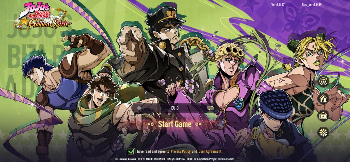 CardMistressLv's tweet photo. Looking forward to playing JoJo's Bizzard Adventure: Golden Spirit!

Servers seem to be down right now across all regions, but hopefully will be up soon.

#JoJo #JJBA #mobile #anime https://t.co/XaBbUoF7aq