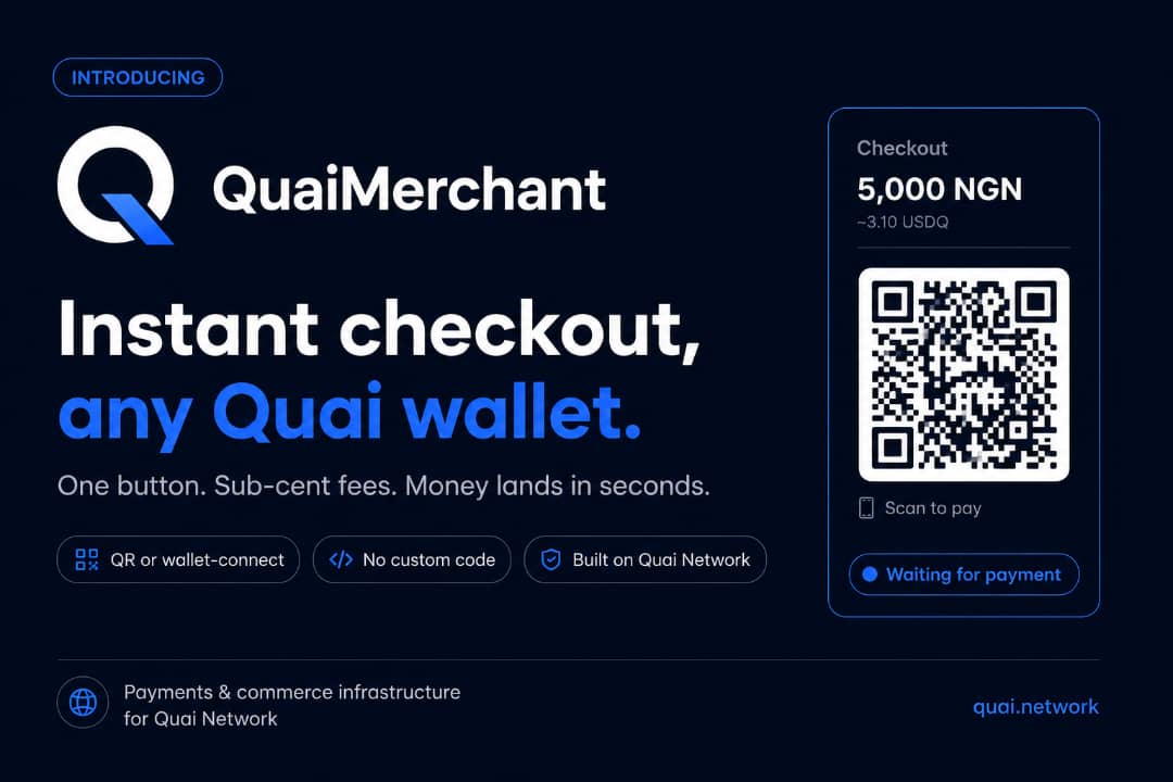 Tripplepay_M's tweet photo. Introducing QUAIMerchant ⚡

A simple, seamless checkout solution built on the Quai Network, helping businesses accept Quai payments directly through their websites.

Built for merchants. Powered by Quai. 🌐

#QUAIMerchant #QuaiNetwork #QuaiBuildathon #FinTech #Web3 https://t.co/Sy3uETUsyx