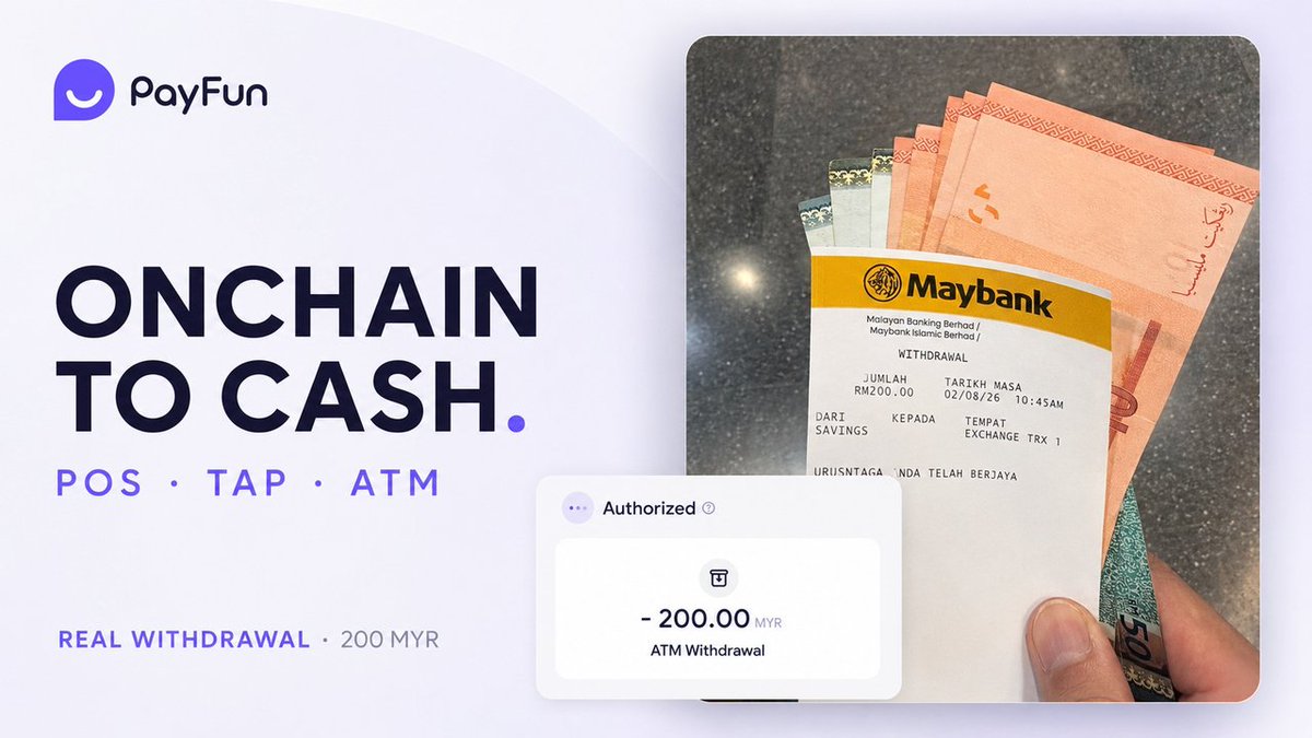 PayFunOfficial's tweet photo. PayFun Physical Card: Built for the real world 💳
POS, NFC tap, or ATM withdrawal—your everyday offline payments, completely covered.
One card. Onchain to cash, anytime ⚡
#PayFunCard #ApplePay #GooglePay https://t.co/rTpXnGWF3z