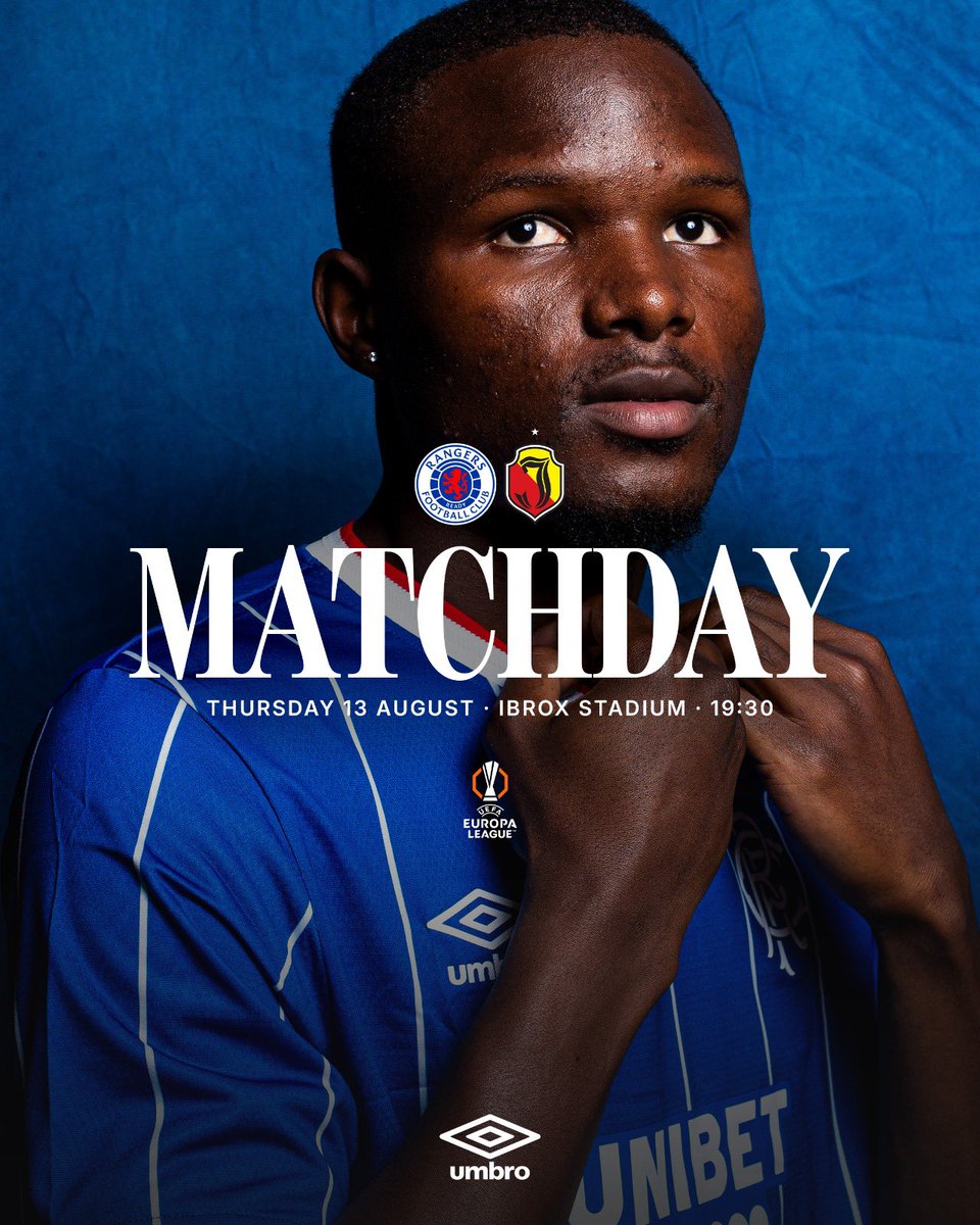 RangersFC's tweet photo. 💙 It’s Matchday at Ibrox!

📺 Exclusively live on @RangersTV - available to buy until 90 minutes before kick off | KO 19:30 #UEL https://t.co/j2hzetcLov