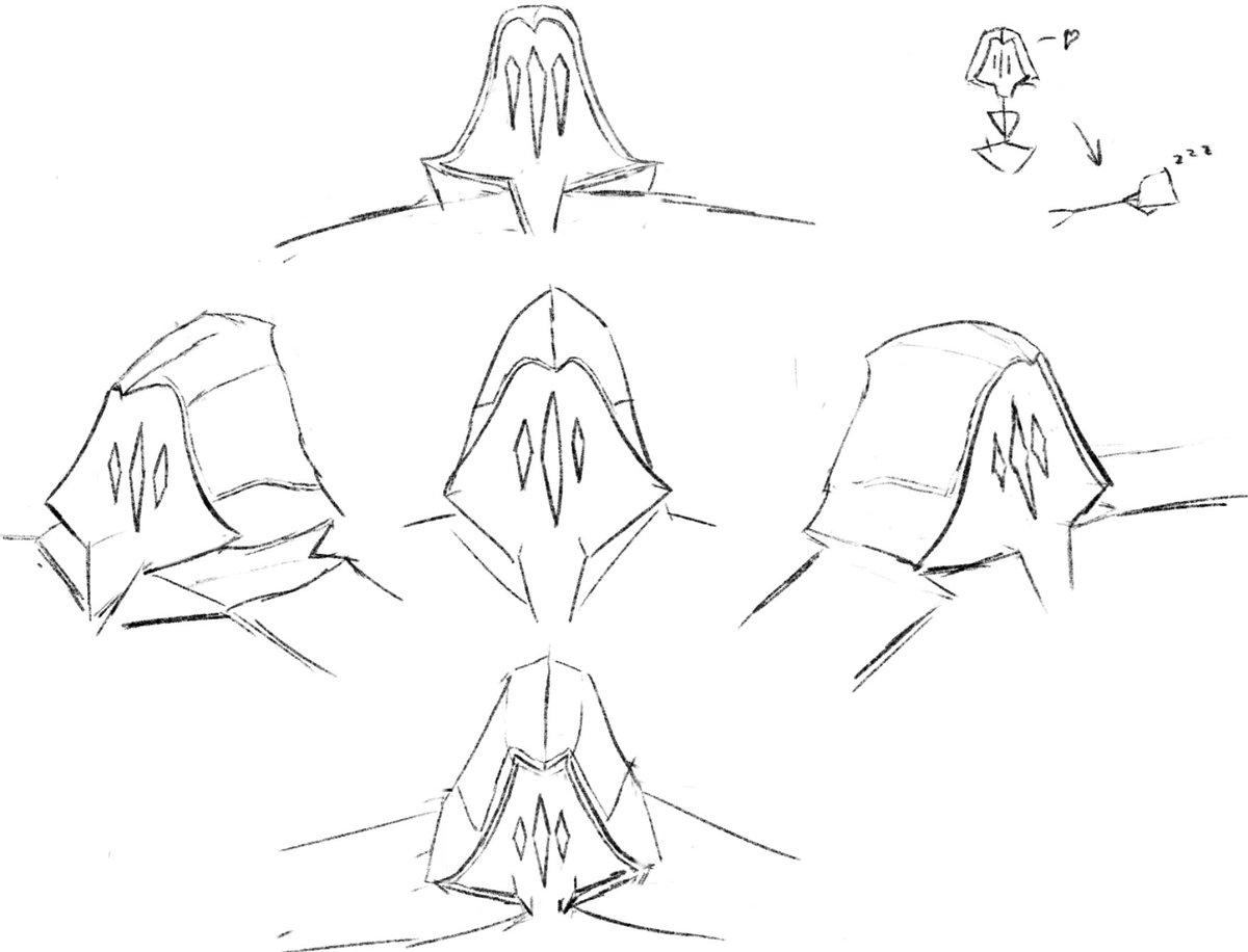 halcyoncos's tweet photo. [day 4/30] quick omen cowl perspective practice sketches
(feedback much much appreciated!) https://t.co/QwIjGwaOXm