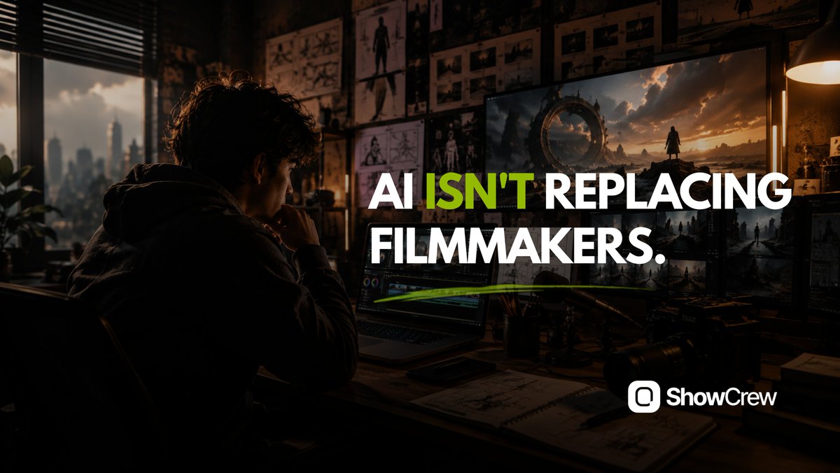 showcrew_'s tweet photo. AI isn't replacing filmmakers. It's helping more people bring their ideas to life.

The future of filmmaking still belongs to storytellers. AI simply gives more creators and AI filmmakers the opportunity to create.

How has AI helped your creative process so far?

#AIFilmmaking https://t.co/9jyPJlRhzJ
