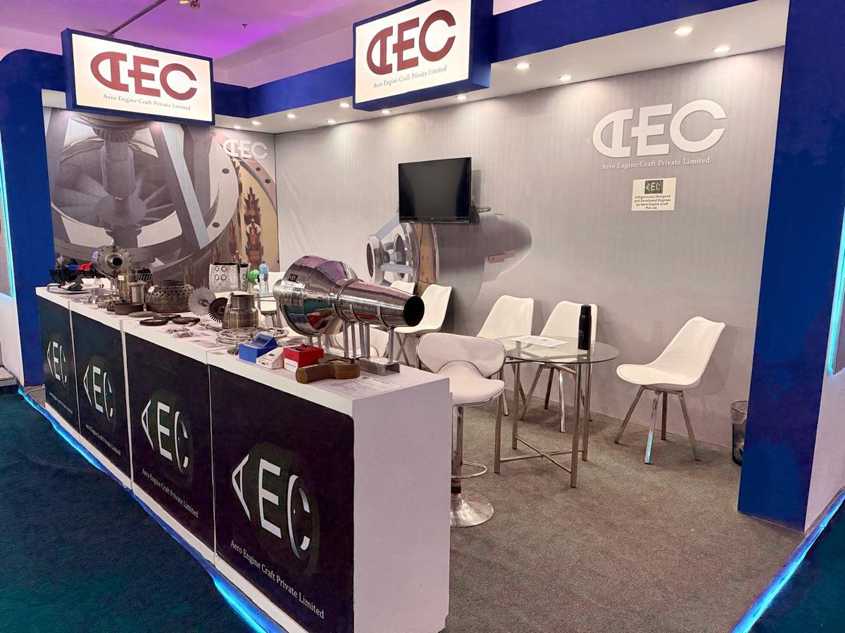 AeroEngineCraft's tweet photo. Showcasing our work on Jet Engine Propulsion for UAVs and Autonomous Systems. Exhibit by Aero Engine Craft Pvt Ltd at the INDUS RAAS EXPO 2026. Robotics, Automation &amp; Autonomous Systems Exhibition #Islamabad #Pakistan  by @MoitOfficial &amp; @IgniteNTF #jetengines #drones #uavs #AEC https://t.co/NrBwC9BAON