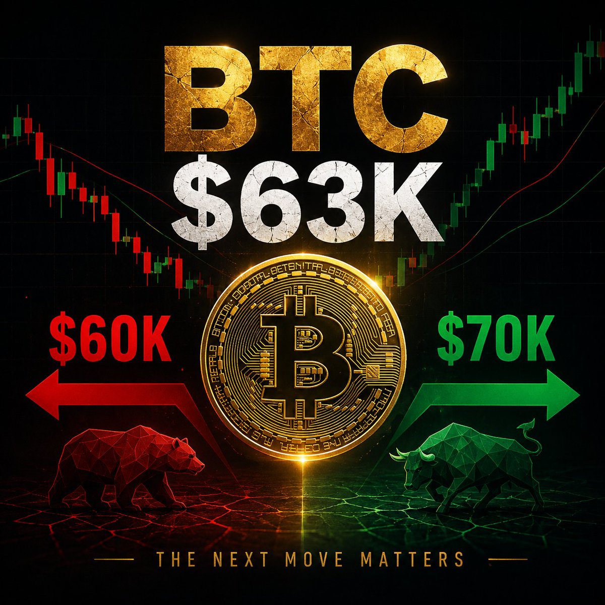 YimaJR's tweet photo. Bitcoin around $63K is boring.

That might be exactly why it matters.

Everyone wants volatility.

Smart money watches positioning.

The real questions now:

• Can BTC hold $63K?
• Does liquidity return?
• Do ETF flows improve?
• Does ETH start outperforming?
Big moves often begin when the timeline gets bored.
I’m watching the structure, not the noise.
What comes first?

$60K or $70K? 👇

#Bitcoin #BTC #Crypto #Web3