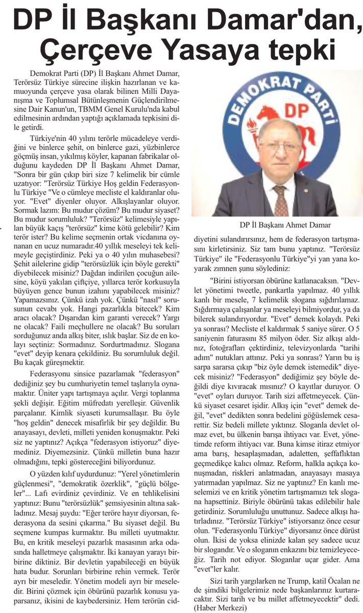 CorumDP's tweet photo. İl Başkanımız Ahmet DAMAR'ın Açıklaması 👇 https://t.co/5qh8MUXMZc