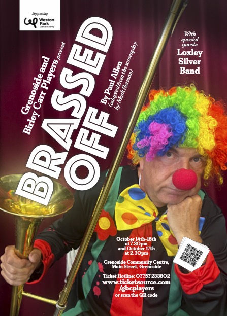 HighfieldPR's tweet photo. Comedy, drama and some fantastic brass band music - join Grenoside and Birley Carr Players with special  guests Loxley Silver Band as they celebrate 30 years of the classic Brassed Off. Tickets already selling well so book early at https://t.co/jFQa3CdSgJ https://t.co/pnm6lNb1TN