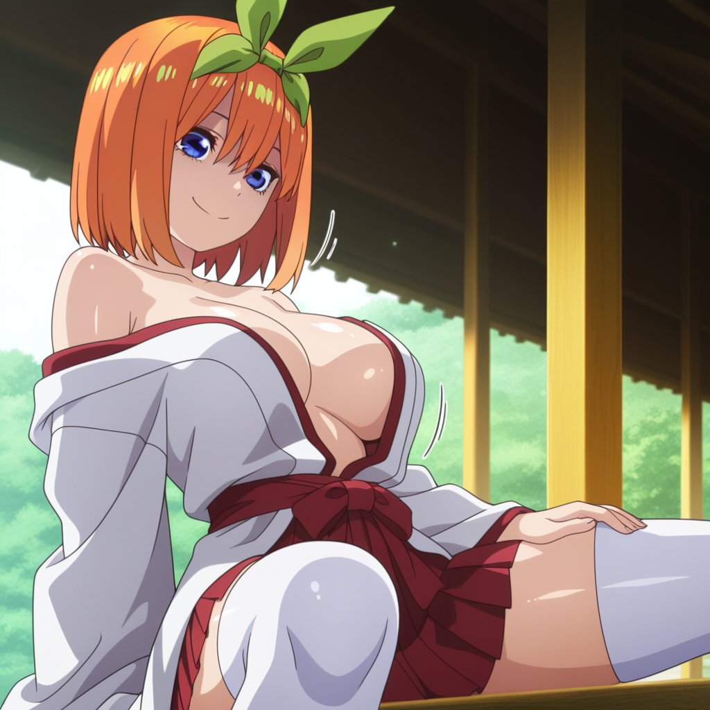abata_SFW's tweet photo. 中野四葉｜五等分の花嫁（ごとよめ）｜The Quintessential Quintuplets（Gotoubun no Hanayome）

SFW illustration. Fully clothed miko outfit. No nudity, no suggestive intent. https://t.co/enFN0v3Dz2