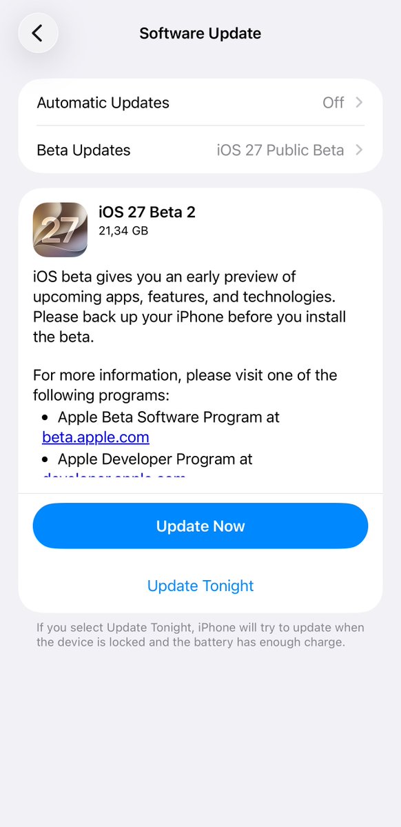 divisiasbun's tweet photo. update ios 26.6 dulu atau lgsung ios 27 public beta?? https://t.co/gWjooleT3p