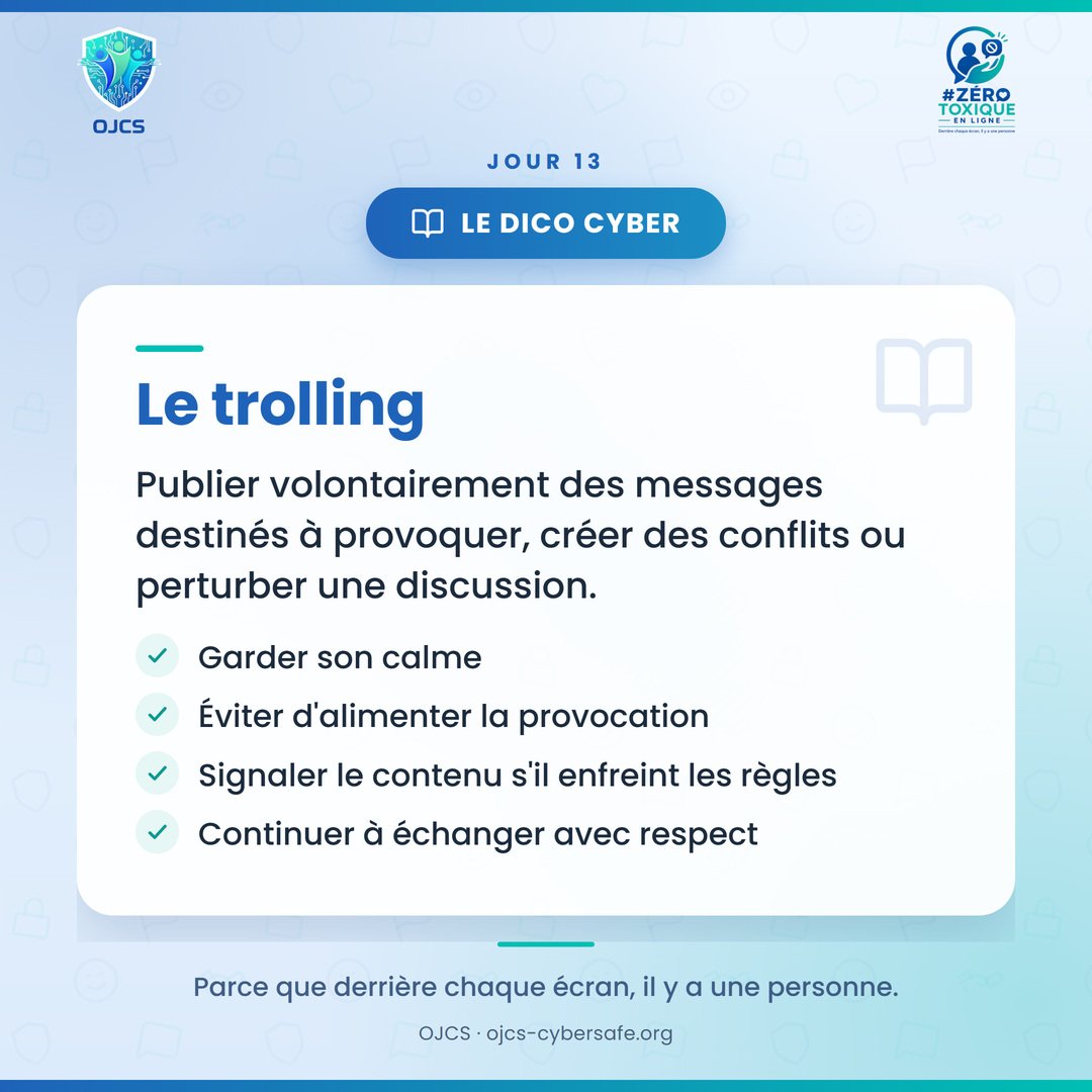 cibang69890's tweet photo. Publier pour provoquer, créer le conflit, faire réagir : c'est le trolling.

Tous les désaccords n'en sont pas. Un débat respectueux est normal.

Le troll ne cherche pas à dialoguer. Ne l'alimentez pas, signalez.

#ZéroToxiqueEnLigne #DicoCyber https://t.co/1BQ0TB0fUn