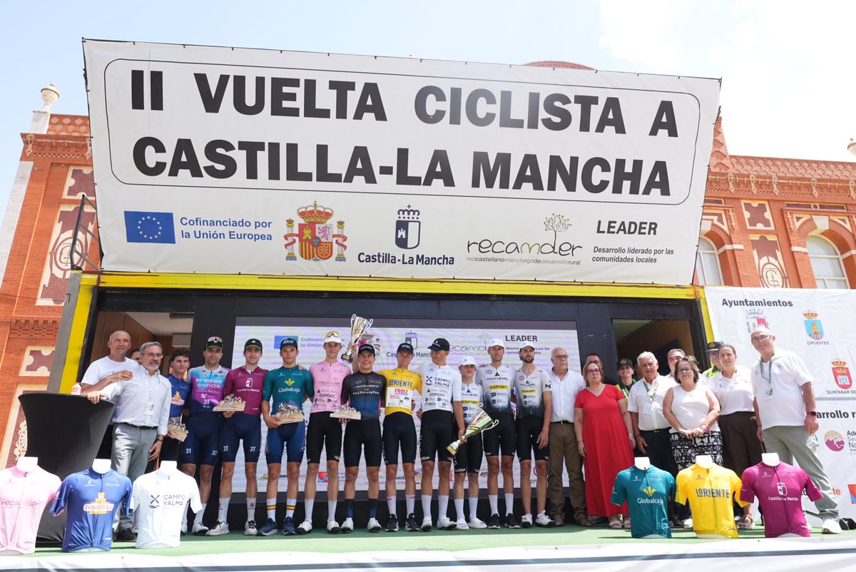RECAMDER's tweet photo. 🚴La II Vuelta Ciclista Castilla-La Mancha #LEADER ha finalizado a lo grande, con la etapa #Tembleque-#Manzanares. 
🏆El suizo Víctor Benareau ha sido el campeón de esta Vuelta que ha promocionado el medio rural y el trabajo de los GDR. 
ℹ️https://t.co/ZoejrnEzdk
#vueltaciclista https://t.co/5RDnW4E623