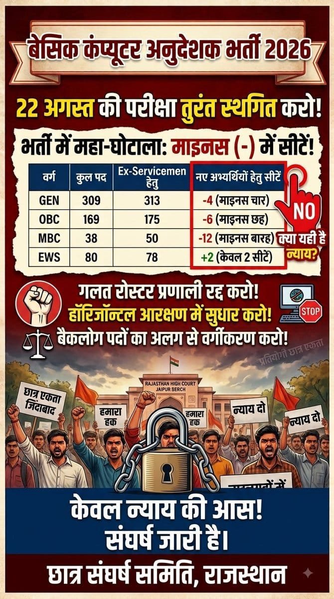 iem_kunal's tweet photo. पदों को लेकर असमंजस और विवाद के बीच परीक्षा करवाना उचित नहीं है। पहले स्थिति साफ हो, अभ्यर्थियों को पर्याप्त समय मिले और उसके बाद परीक्षा आयोजित हो।
#postpone_bci_exam https://t.co/Gcj3Zatxu8