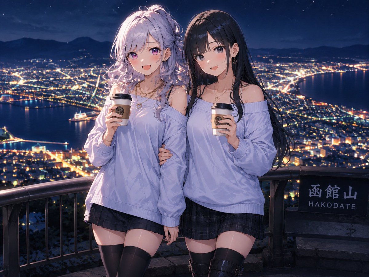 brz0907's tweet photo. 美月ちゃん(＠mitsuki_artwork )とラブラブデートコラボですよ❤️
零ちゃんと函館の夜景見ながらラブラブデートだよ💞
#AIイラスト
#AIart️️️️️️️️️️️️️️️️️️️️️️️️️️️️️️️️️️️️️️️️️️️️️️️️️️️ https://t.co/j0cQDNJ3OT