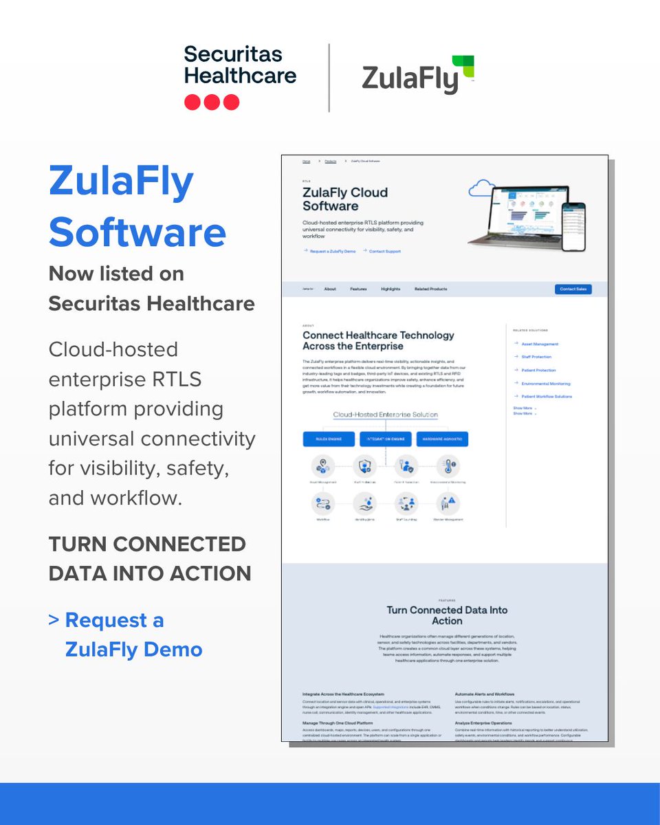 ZulaFly's tweet photo. Your healthcare technology doesn’t all have to come from the same vendor to work together.
Most health systems already have multiple technologies, systems, and generations of RTLS infrastructure in place. ZulaFly is built for that reality.
 
https://t.co/FkqI9jjbPj https://t.co/0W7DkLBF2E