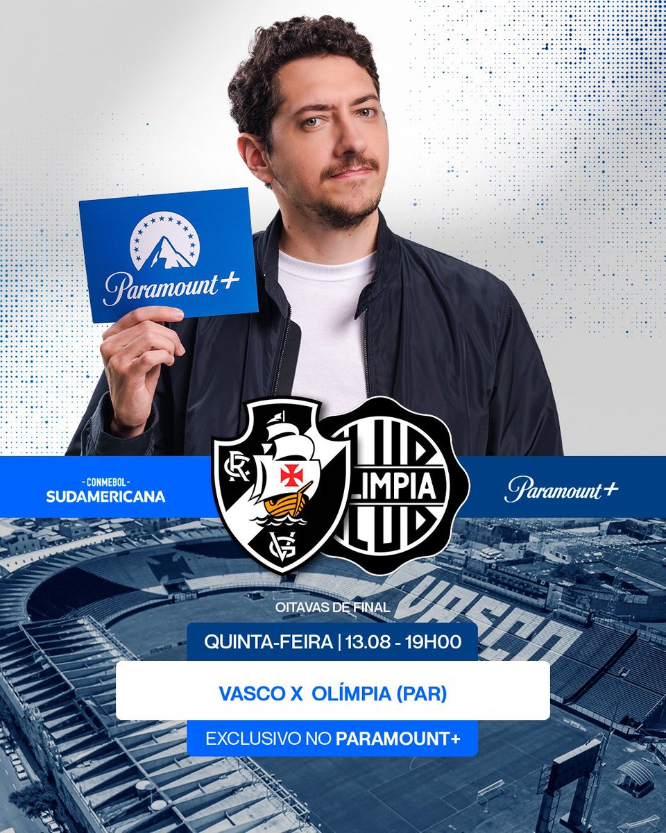 Marcelo_Hazan's tweet photo. Hoje tem 💢⚽️🎙️

Vasco da Gama x Olímpia 

Duelo de campeões de Libertadores pelas oitavas da Sul-Americana! 

“Quando entram no gramado alucina esse clube da Colina” 🎶🎵

O Caldeirão vai ferver: narro no @paramountplusbr com @mariliaruiz https://t.co/nUb0NXCFXF