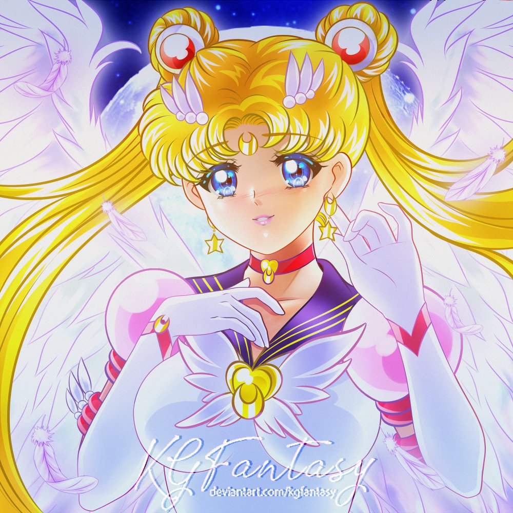 KGFantasyKG's tweet photo. ✨️Eternal Sailor Moon 🌙

Sweet Usagi-chan in her Eternal form! 😇 That's how I always see her... with a kind and gentle smile, shining in the moonlight ✨️ 

Hope you like this commission, guys! 🤗

#prettyguardiansailormoon #shoujomanga #magicalgirl #artistsonx #retroanime https://t.co/ca3npCY1N8