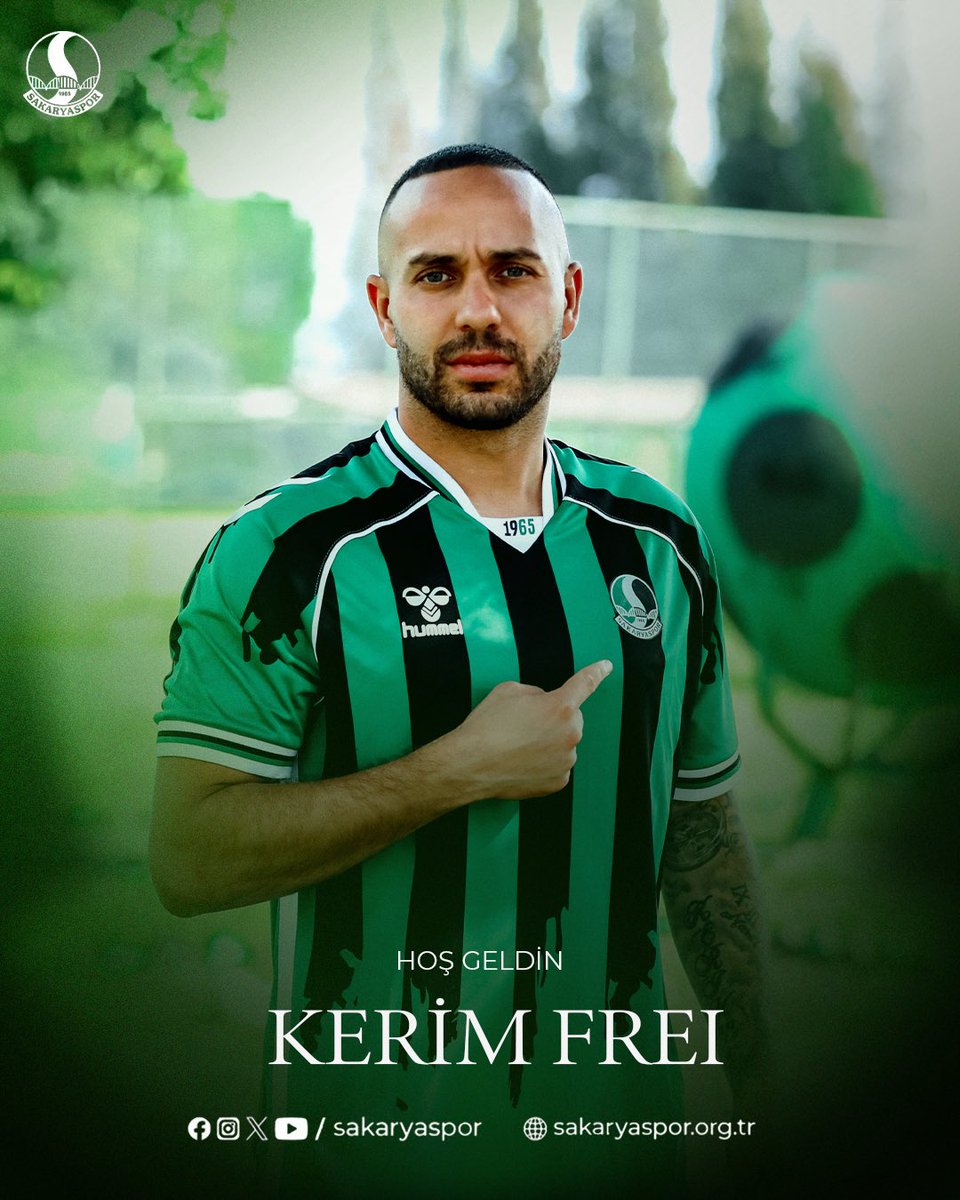 Sakaryaspor's tweet photo. ✍️ Kulübümüz, Kerim Frei ile anlaşmaya varmıştır. Kendisine Yeşil-Siyah formamız altında başarılar dileriz.

Hoş geldin Kerim! 💚🖤 https://t.co/EOkySWXx9n