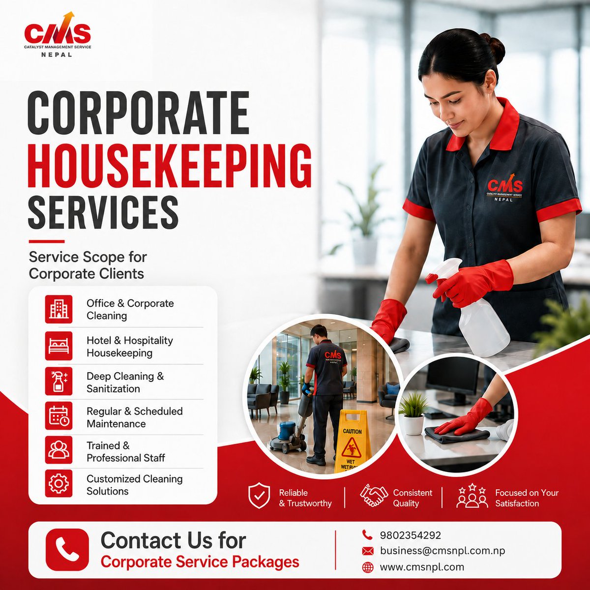 cmsnepal's tweet photo. Managed office housekeeping:
trained staff, defined scope, named supervisor, replacement cover, compliance documented.

Request a scope and quote at business@cmsnpl.com.np

#CMSNepal #FacilityManagement
#Housekeeping #B2B #Outsourcing
#NepalBusiness https://t.co/UY5ZFVZfz3