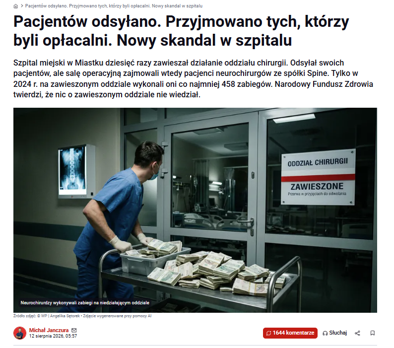 jan_czura's tweet photo. Bo w Polsce to jest tak: 

Chłop zaora drogę (haniebne, naganne) nie ucieka, nie może stawiać oporu - areszt!!! zarzuty!!! natychmiast!!! 

Banda cwaniaków zaora kilka szpitali, zarobi miliony, zdaniem NFZ-etu nakłamie w dokumentacji, żeby dostać jeszcze więcej (haniebne, naganne) ... i co? I nic! Wszyscy pracują, zarabiają, prokuratura nie wiele zrobiła od dwóch lat, a oni śmieją się nam w twarz!

Podpowiedzcie mi czy to jest normalne? Może ja się mylę. Może zaoranie drogi jest społecznie bardziej naganne i wymagające daleko idących środków? Nic z tego nie rozumiem. 

Już nie wspomnę o bohaterze tekstów @PatrykSlowik który się rozbija luksusową furą po mieście i przekracza prędkość

...ale to rolnik na traktorze jest zagrożeniem..