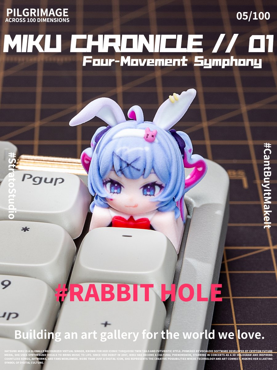 StratoStudioEN's tweet photo. [Keycap Pilgrimage] 005 / Hatsune Miku
100 stories on a fingertip canvas. 
A love letter to the first voice that resonated across the entire world. 
"I want to reach you with my song." 
(Fan-made)
#HatsuneMiku #Vocaloid #ArtisanKeycap #StratoStudio https://t.co/wYHS9V7hGc