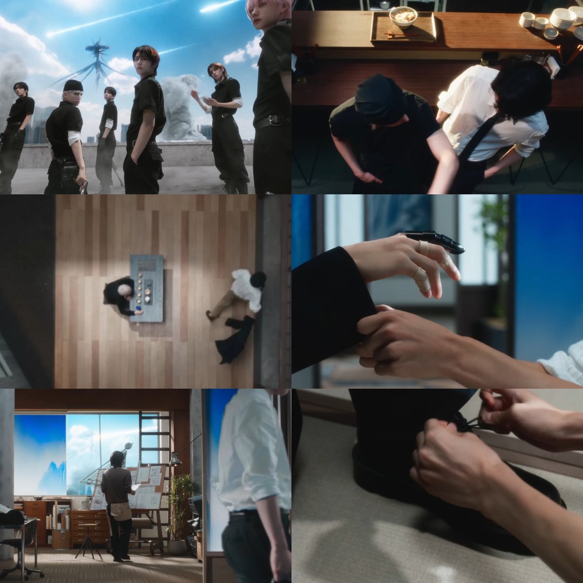 bbibbiriwoo's tweet photo. taesan recruited five boys for a mission. they all have their own weapons in the last cut except leehan, who plans and strategizes everything and taesan, who doesnt need one bcuz he has a blue eyes w power https://t.co/eTOosYFcO5