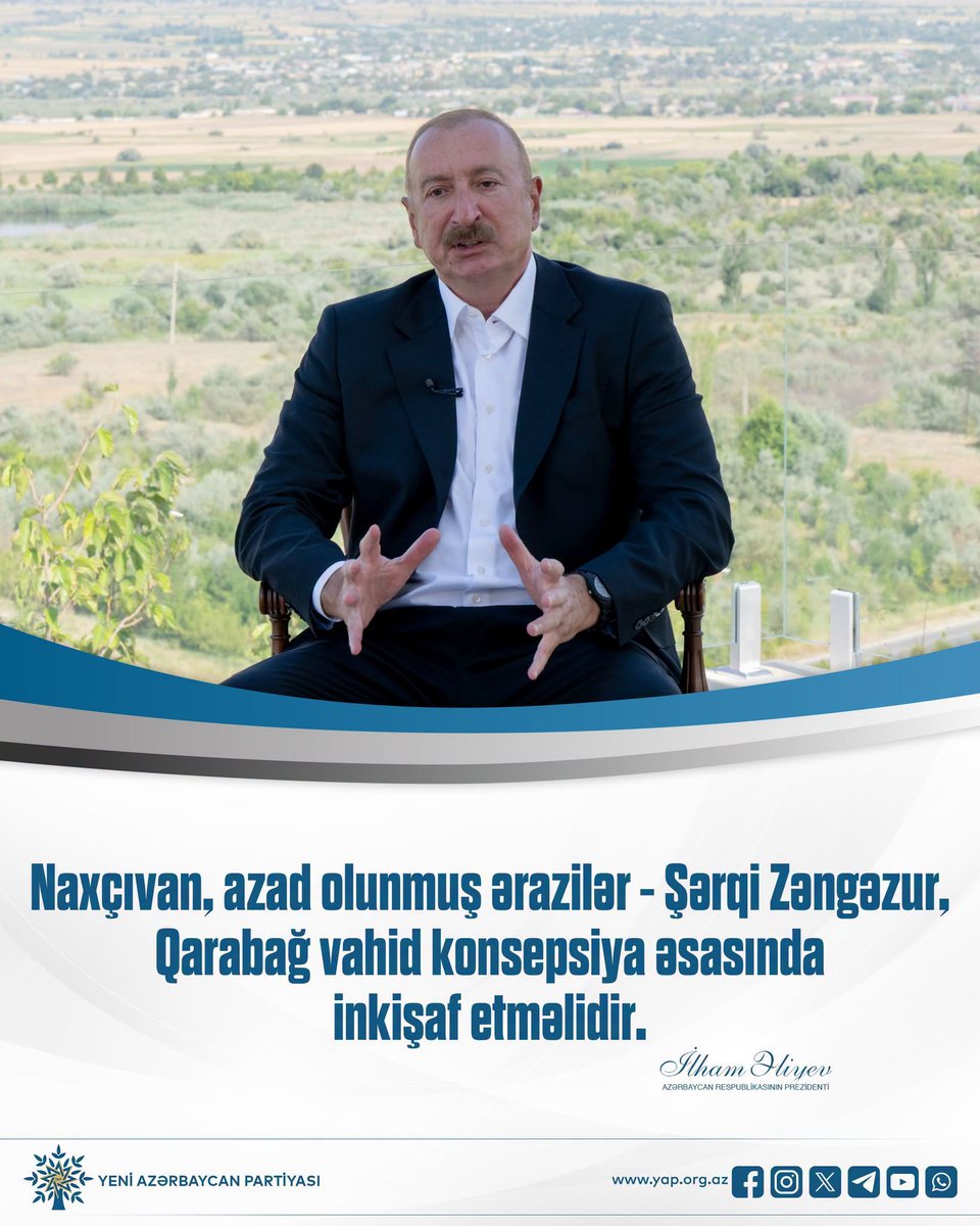 qebeleyap's tweet photo. Naxçıvan, azad olunmuş ərazilər - Şərqi Zəngəzur, Qarabağ vahid konsepsiya əsasında inkişaf etməlidir.
https://t.co/Twh0Jf5kcb https://t.co/Sd5VwGL7om
