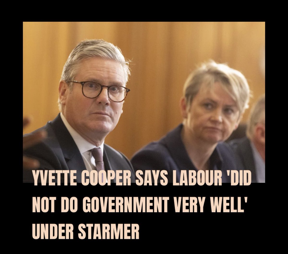 NotFarLeftAtAll's tweet photo. 📰 YVETTE COOPER SAYS LABOUR 'DID NOT DO GOVERNMENT VERY WELL' UNDER STARMER

It’s funny how they’re all coming forward now and saying this. Now under Burnham’s control. 

Stabbed in the Back  - this is why you can’t trust politicians https://t.co/kmP6COGphy