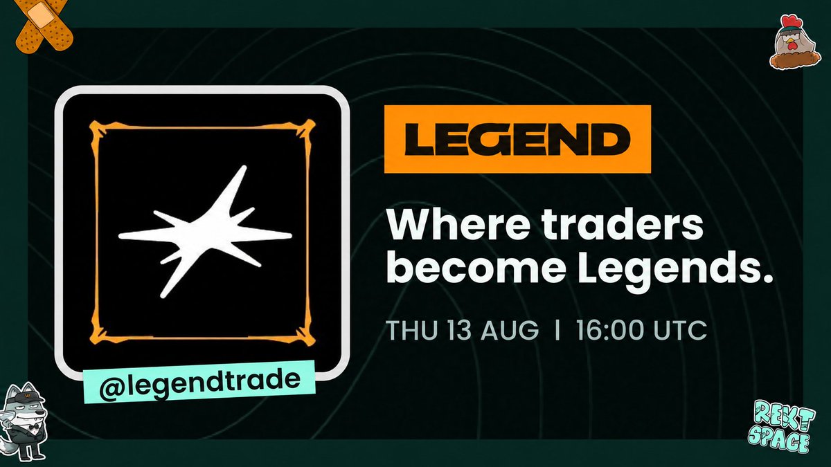 rekt_gang's tweet photo. Become a Legend on Hyperliquid

enter the arena @legendtrade 

⏰  Thu Aug 13th, 16:00 UTC
👇  Set your reminders
https://t.co/hGUpCW4hK5 https://t.co/63t6GVRkKV