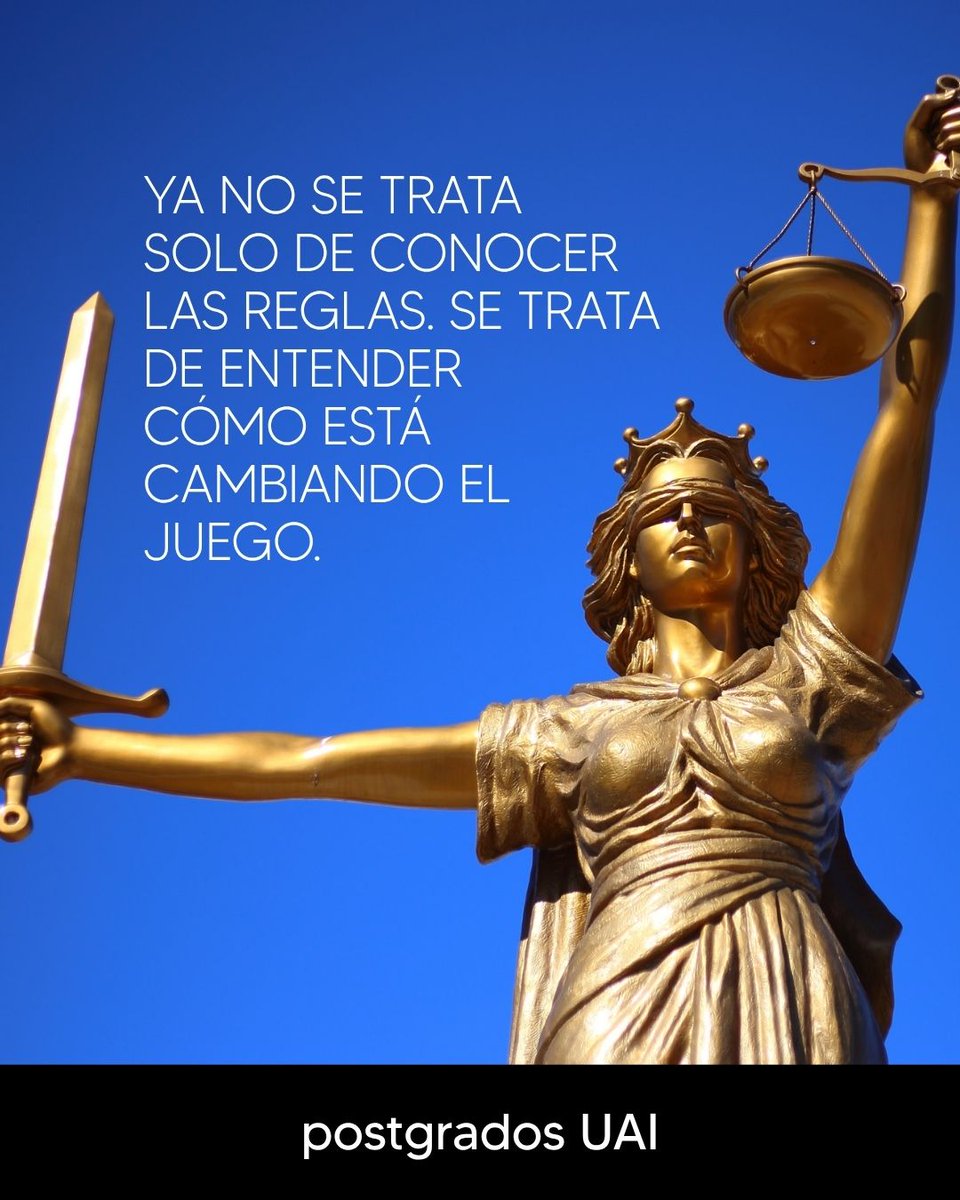 UAI_CL's tweet photo. ¿Qué pasa cuando la tecnología avanza más rápido que la ley?

La inteligencia artificial, los datos, la transformación digital y los nuevos modelos de negocio están redefiniendo los desafíos que enfrenta el mundo jurídico.

Hoy, ejercer el Derecho exige mucho más que conocer las normas: exige comprender los cambios, anticiparse a nuevos escenarios y desarrollar nuevas formas de pensar y actuar frente a ellos. Porque el Derecho también tiene que evolucionar.

Conoce nuestros programas de postgrado y prepárate para lo que viene: https://t.co/bRezC4akrK

#PostgradosUAI #DerechoUAI #Derecho #InteligenciaArtificial #Innovación #TransformaciónDigital #LegalTech #PensamientoCrítico #UAI