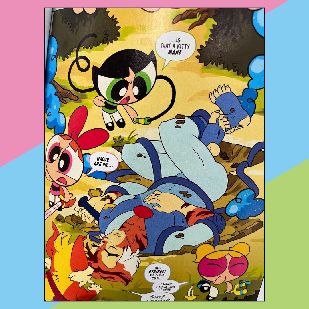VaultOfMidnight's tweet photo. IT'S THE GREATEST HIGHLY-SPECIFIC CROSSOVER YOU DIDN'T KNOW YOU NEEDED

Trapped aboard a runaway rocket, the Powerpuff Girls crash on Third Earth, home to the Thundercats! Find the collected trade of Thundercats/PPG on the shelves of the Vault location you crash-land at next. https://t.co/Ii9noSft3q