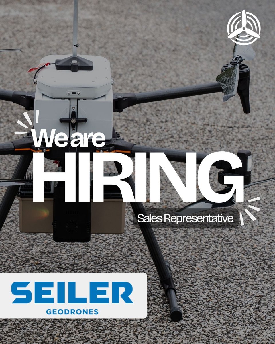 SeilerSolutions's tweet photo. 🚁 Join the Seiler GeoDrones Team!

We’re hiring a Sales Representative to help expand our geospatial drone solutions and support customers throughout an assigned territory.

🔗 Learn more and apply: https://t.co/6PFvXJfadk https://t.co/FMH1Qb0dXD