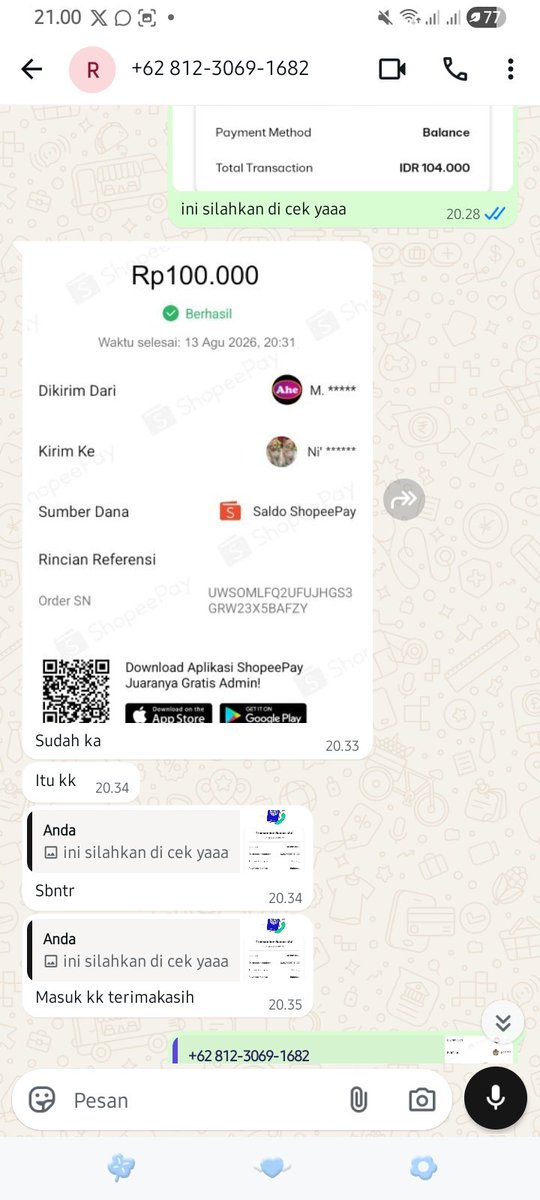 xcaberry's tweet photo. ya Allah aku 3 kali transaksi sama dia dari bulan mei, baru sadar sekarang ketipu TOTAL 300K 😭😭 #zonauang

biasanya aku tipe yang cek dan waspada bahkan sampai cek berhari2 beneran amanah apa ga, tapi 3 kali ini aku ga tau kayak bodoh bgt 😭

hati-hati penipu +62 812-3069-1682 https://t.co/G50RFTdEH5