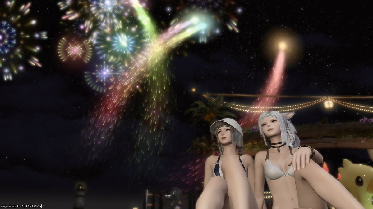 chikuwanekko's tweet photo. 暑中見舞いみたいなSS撮れた🎆 https://t.co/8o3pmgFBGQ