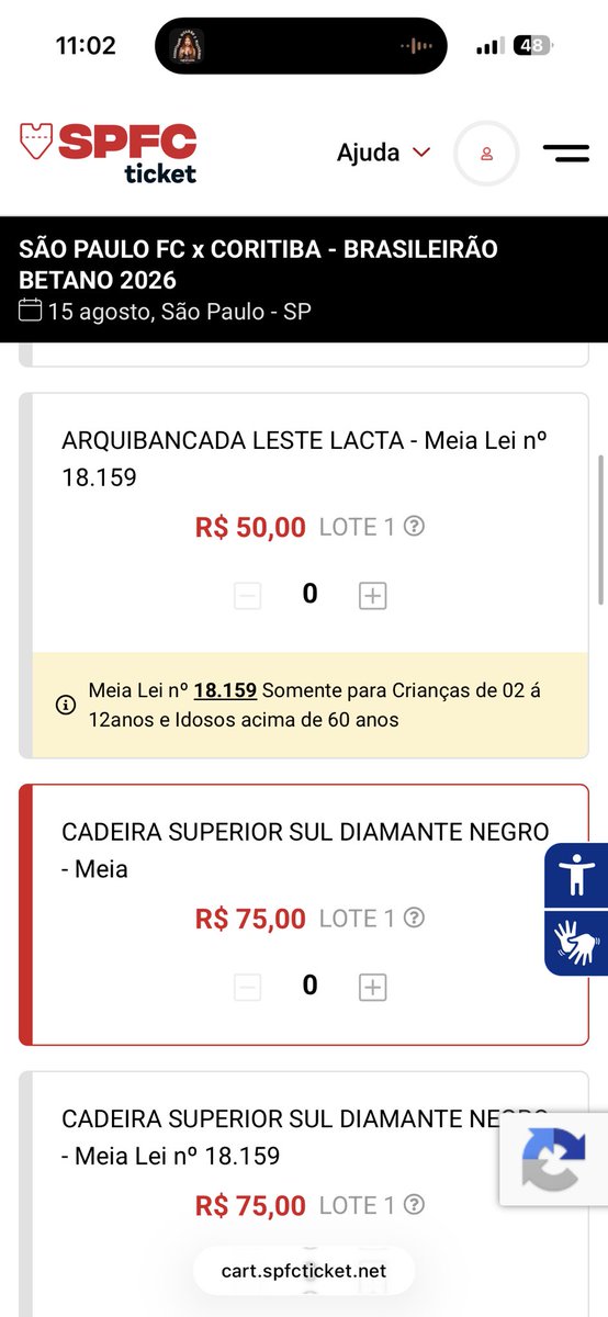 AndresaZaine's tweet photo. Galera, ainda tem Arq leste, Cadeira especial e cadeira térrea 

vamos comparecer, só o apoio da torcida pode mudar essa situação. https://t.co/q5DWRWBydD