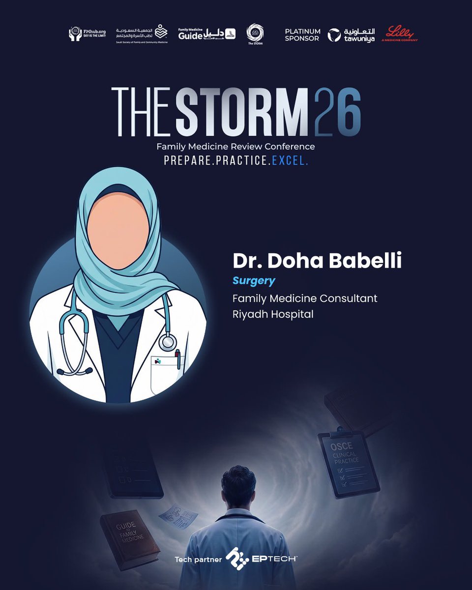 Fmhub_org's tweet photo. Surgery essentials, simplified for your board preparation 💙

Join Dr. Doha Babelli at THE STORM 2026 for a focused review of key surgical topics you need to know 🌪️

🔗 Register now: 
https://t.co/kdTY6o8MgO

#STORM26 https://t.co/ukEmI44EVo
