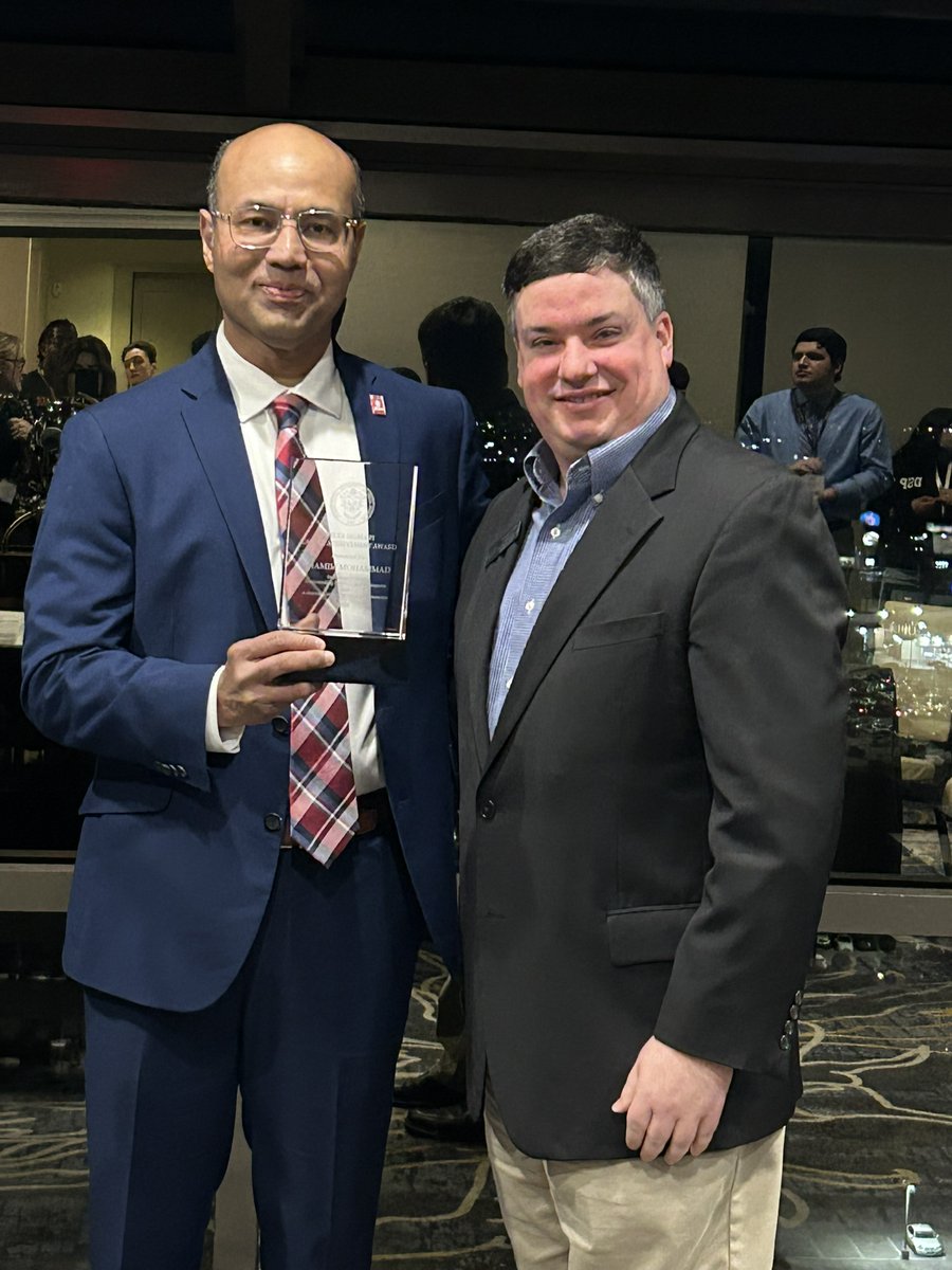 deltasigmapi's tweet photo. Shamim Mohammad, Angelo State (TX), was presented with the 2024 Career Achievement Award at the 2026 reception in San Antonio! Check out our latest article at https://t.co/egoeE1LXoa for an event recap and more on Brother Mohammad. Thank you for all you do for Delta Sigma Pi 💜 https://t.co/Kblsa7wnRc
