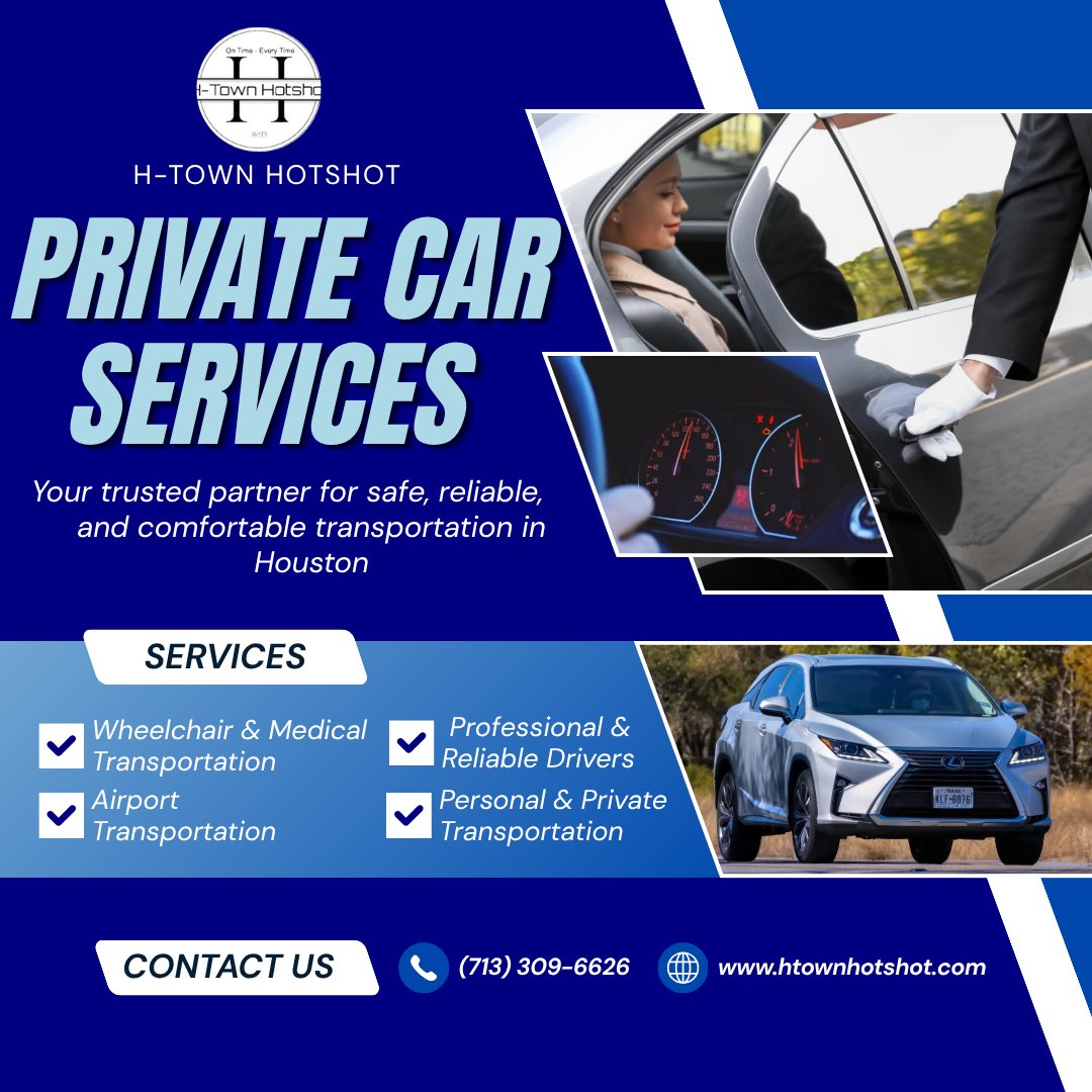 HtownHotshot's tweet photo. Every trip is better when the journey is comfortable, smooth, and stress-free. Whether exploring Houston, heading to the airport, or traveling to your next destination, H-Town Hotshot Private Car Services makes your ride easier

#htownhotshot #houston #privatecarservice https://t.co/jF0koQ1E0h
