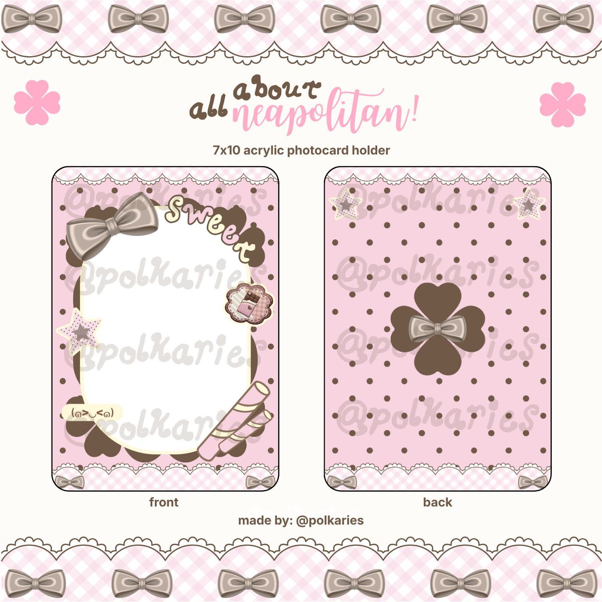 hearts4seok's tweet photo. wts lfb ph #yokiuru .ᐟ
🍥neapolitan acrylic pocahol batch 2~
🔗 https://t.co/0nOhJ8YRdG
- form is open until 08/20!
- ₱ 150.00 only
- must reach 15 orders to push!
- dm for inquiries!
t. wts nct anik-anik acrylic photocard holder neapolitan polka dots ribbons lace https://t.co/sAUP7040QT