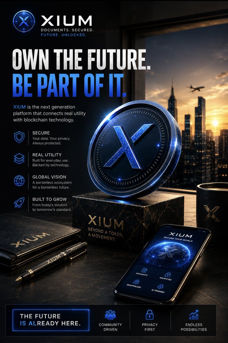 XIUM_TECH's tweet photo. The next chapter of XIUM is being built. ￼￼￼￼￼￼￼

📱 A real application
🔐 Technology built around secure digital documents
🌍 An ecosystem designed to grow internationally
⚡ $XIUM powering the next stage

The presale is live and the journey has only just begun.

Built for utility. Built for the long term.

🚀 Join the $XIUM presale → https://t.co/2fWB4msVJ1