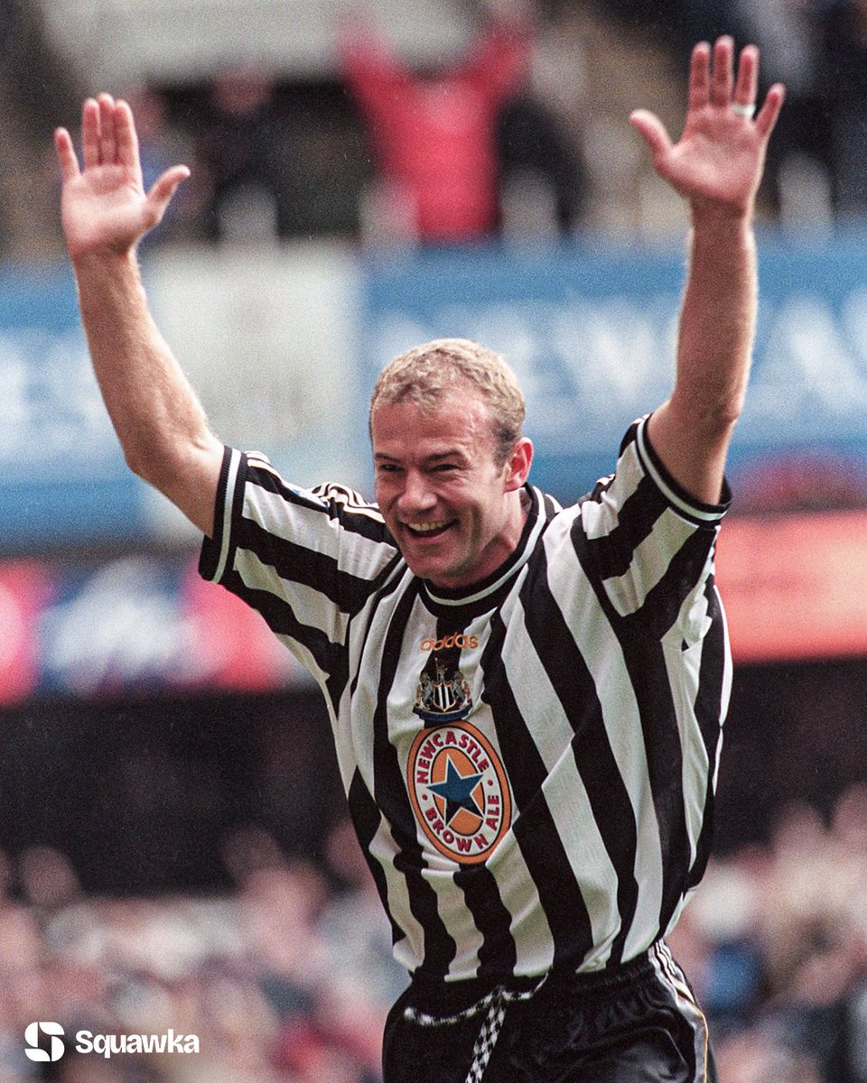 Squawka's tweet photo. Happy birthday to the Premier League's all-time top goalscorer, Alan Shearer. 🤴

He's the only player to score 25+ goals in four consecutive PL seasons, the player with the most penalties scored in PL history and the player with the most hat-tricks in a single season.

The definition of a goalscorer. 🤌