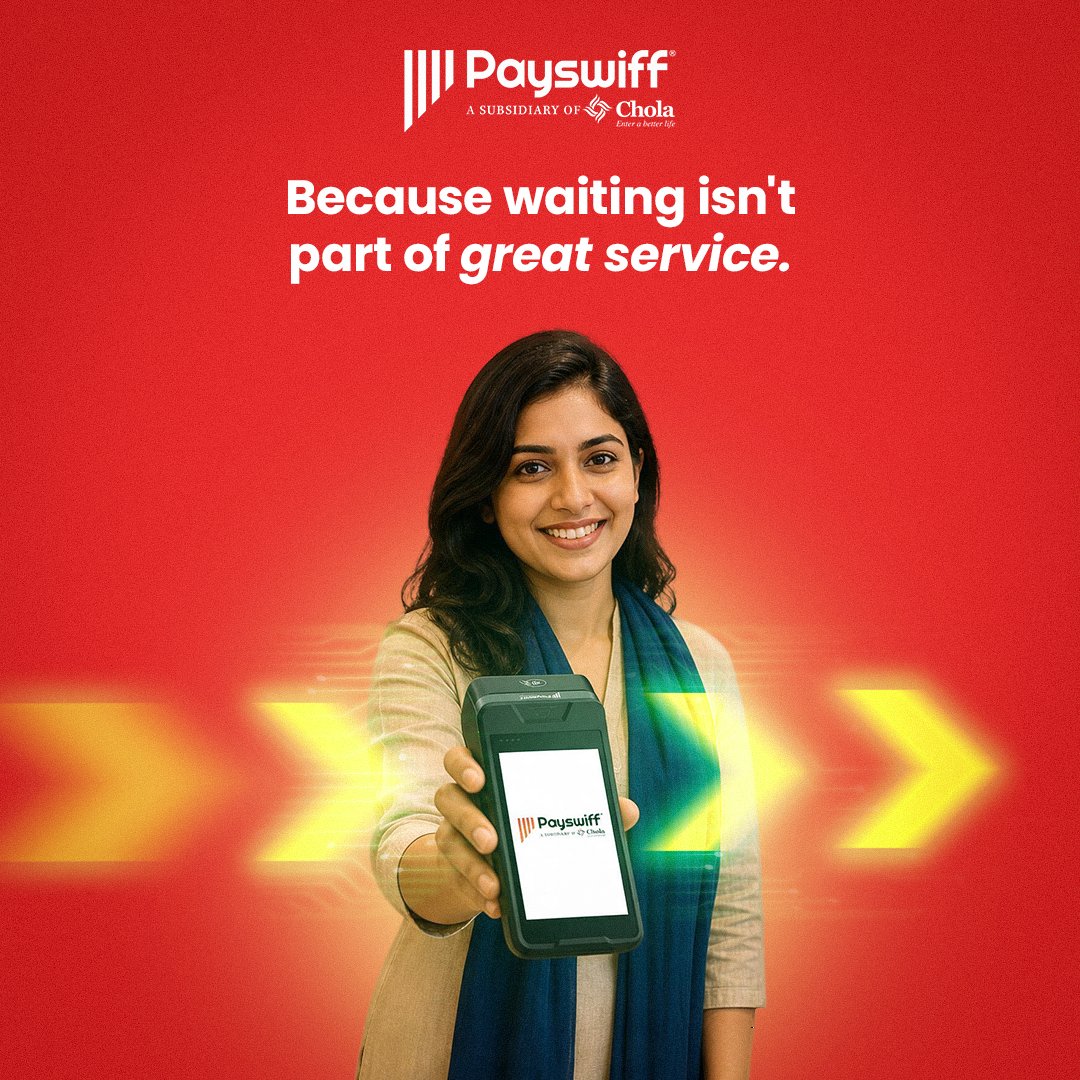 Payswiff's tweet photo. Every moment saved at checkout is more time spent serving your customers. With Payswiff, seamless digital payments help keep queues moving and customer experiences effortless.

#Payswiff #BusinessSolutions #DigitalPayments #Cholamandalam https://t.co/Qx2knQ8S5l