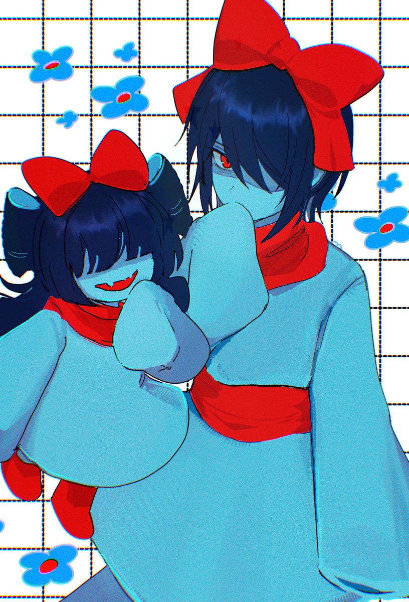 luvvly_u's tweet photo. お揃い❤️🩵

#deltarune #Kris #Aqua https://t.co/w8nnSMdArI