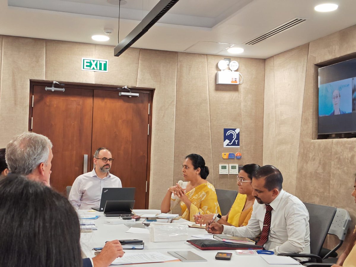 UNSriLanka's tweet photo. Today, the UN Country Team met with the Sustainable Development Council to discuss preparations for Sri Lanka's third Voluntary National Review (VNR), due in 2027. 

The review will assess progress on the SDGs, identify gaps and inform the country's development priorities ahead. https://t.co/0rtbCW6Xd5