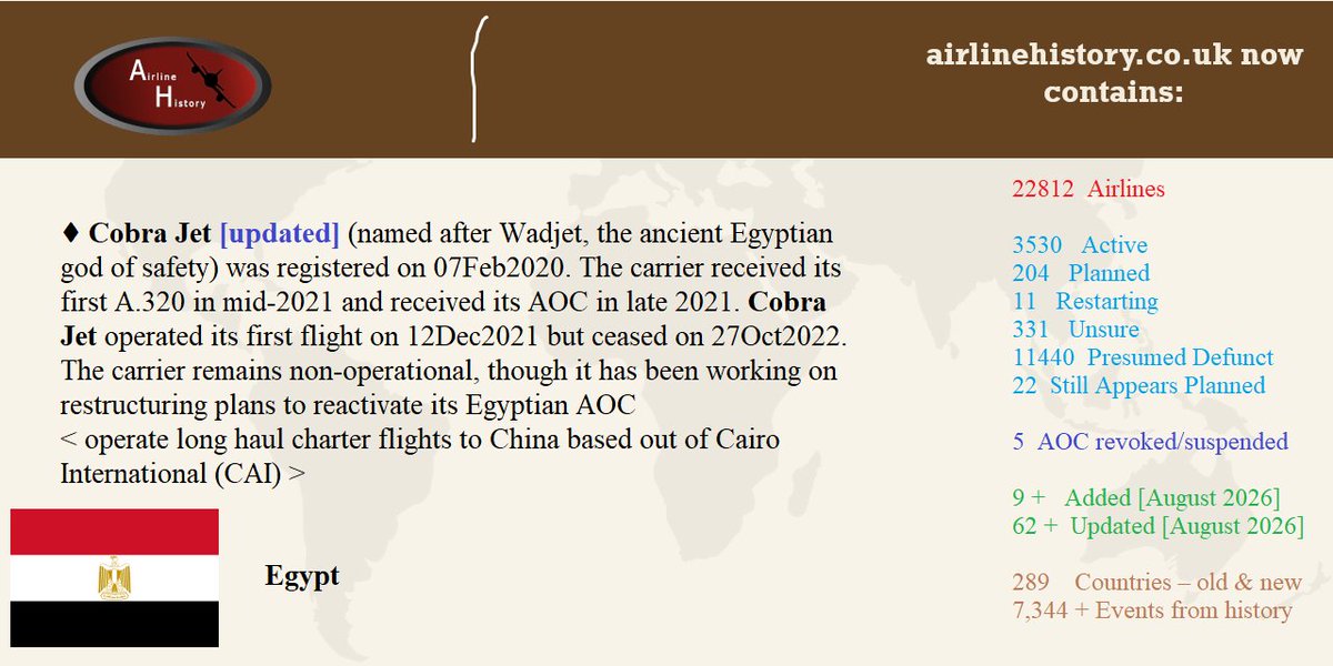 ArcticRed's tweet photo. ♦ Another update/addition to - https://t.co/IaGV4jBJs2 - if you have any further information on this or any other of the 22,800 + airlines, please contact the site https://t.co/tkhk2S3rSp