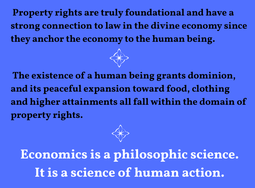 DivineEconomy's tweet photo. ONE OF THE MAIN PURPOSES OF LAW 
is to honor the dominion of each of us
so we can fulfil our quest for peace and prosperity.
Gleanings from the book "More Than Laissez-Faire" #12 https://t.co/VQZHwsAeQ3