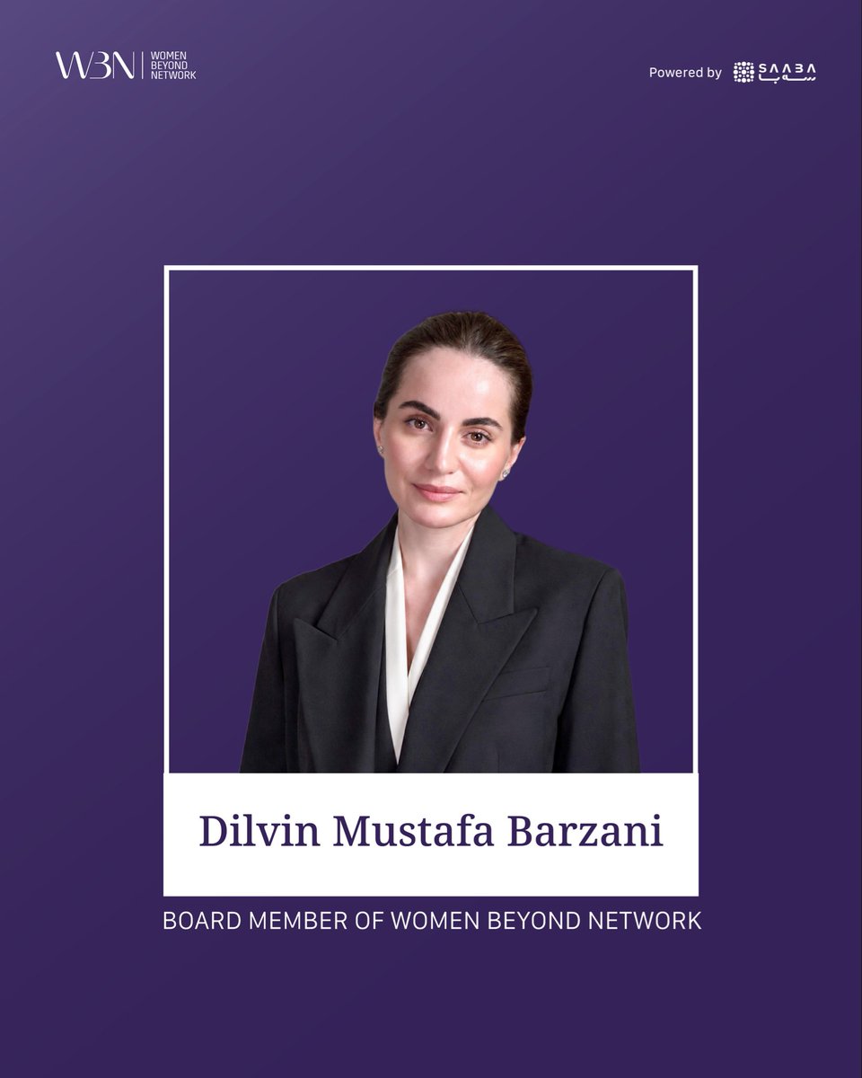 WomenBeyondNet's tweet photo. Dilvin Mustafa Barzani is an Executive Shareholder at Mountain Evergreen, with experience spanning the private sector, humanitarian work and international development. She previously served as Human Resources Manager at Pepsi and Deputy Programs Manager at the Rwanga Foundation, where she led flagship initiatives, contributed to fundraising, built national and international partnerships and supported job fairs that connected hundreds of graduates with employment across the Kurdistan Region.

A certified Training of Trainers (TOT) facilitator, Dilvin has delivered leadership and employability programs for young people, including refugees and IDPs. She is also the first female gyrocopter pilot in the Kurdistan Region. She has represented organizations at international forums, including the United Nations Youth Assembly in New York, and is completing her Executive MBA at the University of Kurdistan Hewlêr (UKH).

As a Board Member of the Women Beyond Network (WBN), Dilvin supports the organization’s strategic direction and champions initiatives that empower women leaders and drive social and economic impact.