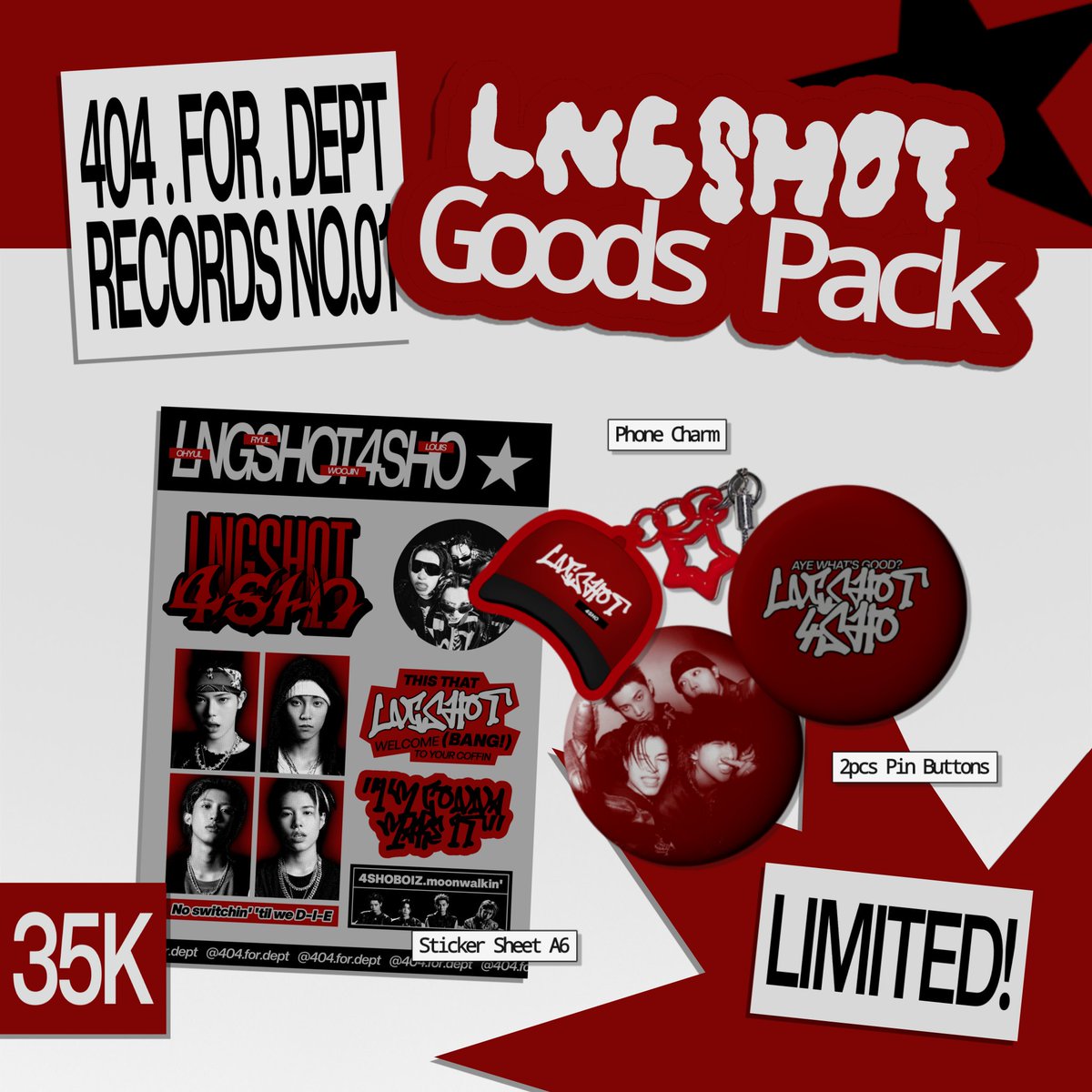 404fordept_'s tweet photo. we've got 20 ready stock Goods Packs from [Records No.01] LNGSHOT — Till We D-I-E (Shot Callers Edition) available❗️

each pack includes all (on pict)

✮ only IDR 35,000/pack
🛒 order here 𖣠 https://t.co/eNmdsixc44

#404MakeItYours #lngshot #lngshot4sho #shotties #wts #fanmade https://t.co/rUWxGSuEXD