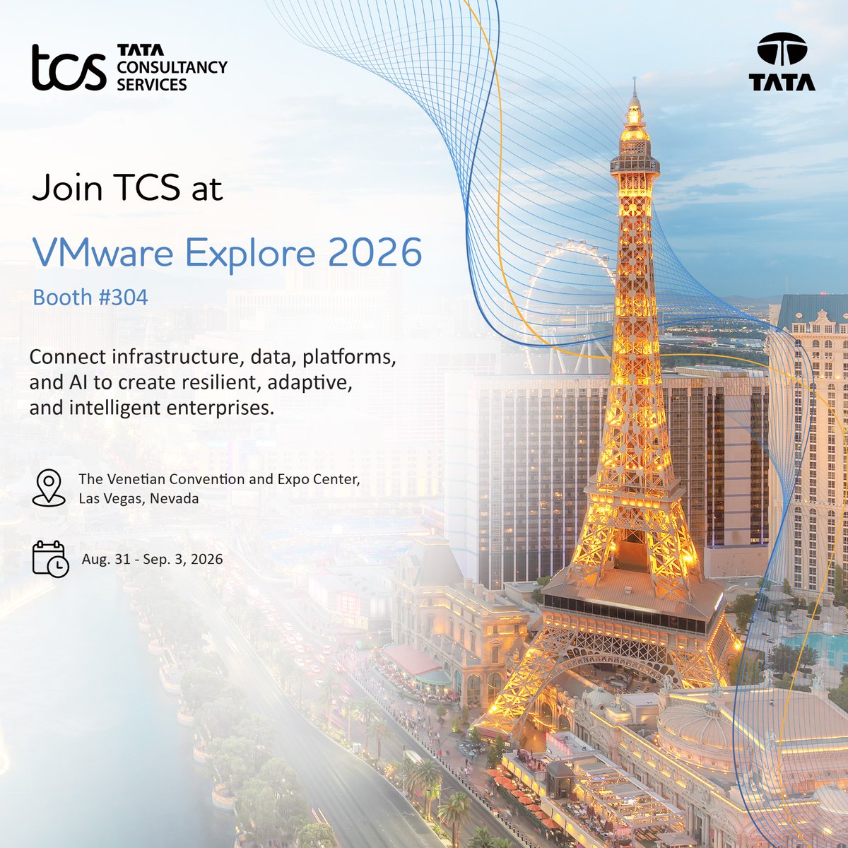 TCSDigitalTech's tweet photo. 🚀 Infrastructure is becoming the engine for resilience, innovation, and #AI-driven growth. 
Join @TCS at #VMwareExplore2026 as we showcase AI-ready private cloud platforms, cyber-resilient architectures, and intelligent operations.
Learn more: https://t.co/WsZ1OU3rOq https://t.co/NTj4I8awcE