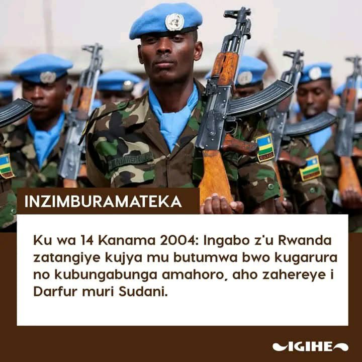 mutocyane's tweet photo. Ku ngabo z'u Rwanda, 2004 ni umwaka w’ingenzi mu rugendo rwo gutanga umusanzu mu kubungabunga amahoro ku Isi.

Uyu munsi, u Rwanda rukomeje kugira uruhare rukomeye mu butumwa bw’amahoro bwa Loni, aho abarenga 4,000 b’Abanyarwanda bari mu bikorwa bya UN.

#Rwanda #UNPeacekeeping https://t.co/v0VYxZ7PjN