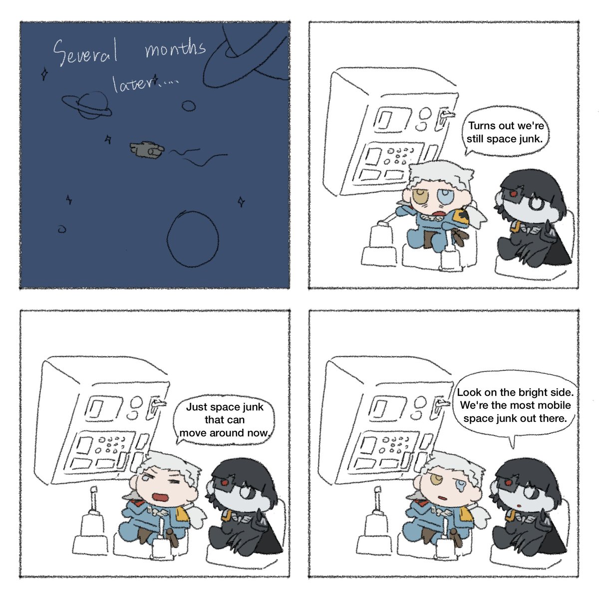 404spacestation's tweet photo. Maybe some of you would enjoy these stupid little four-panel Space Marine comics?
#Warhammer40k #Warhammeroc
#oc #Warhammer https://t.co/PWVTg2caMy