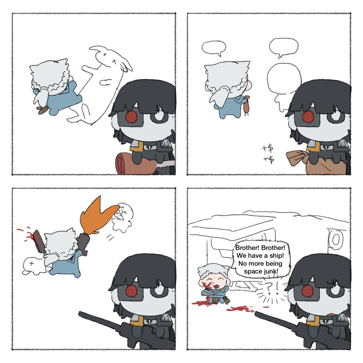 404spacestation's tweet photo. Maybe some of you would enjoy these stupid little four-panel Space Marine comics?
#Warhammer40k #Warhammeroc
#oc #Warhammer https://t.co/PWVTg2caMy